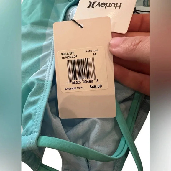 NWT Hurley Big Girls Tri-Cutout Tankini Swimsuit - Picture 8 of 8